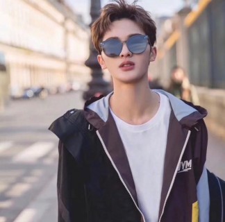 Black Round Frame Sunglasses with Dark Tinted Lenses view 7