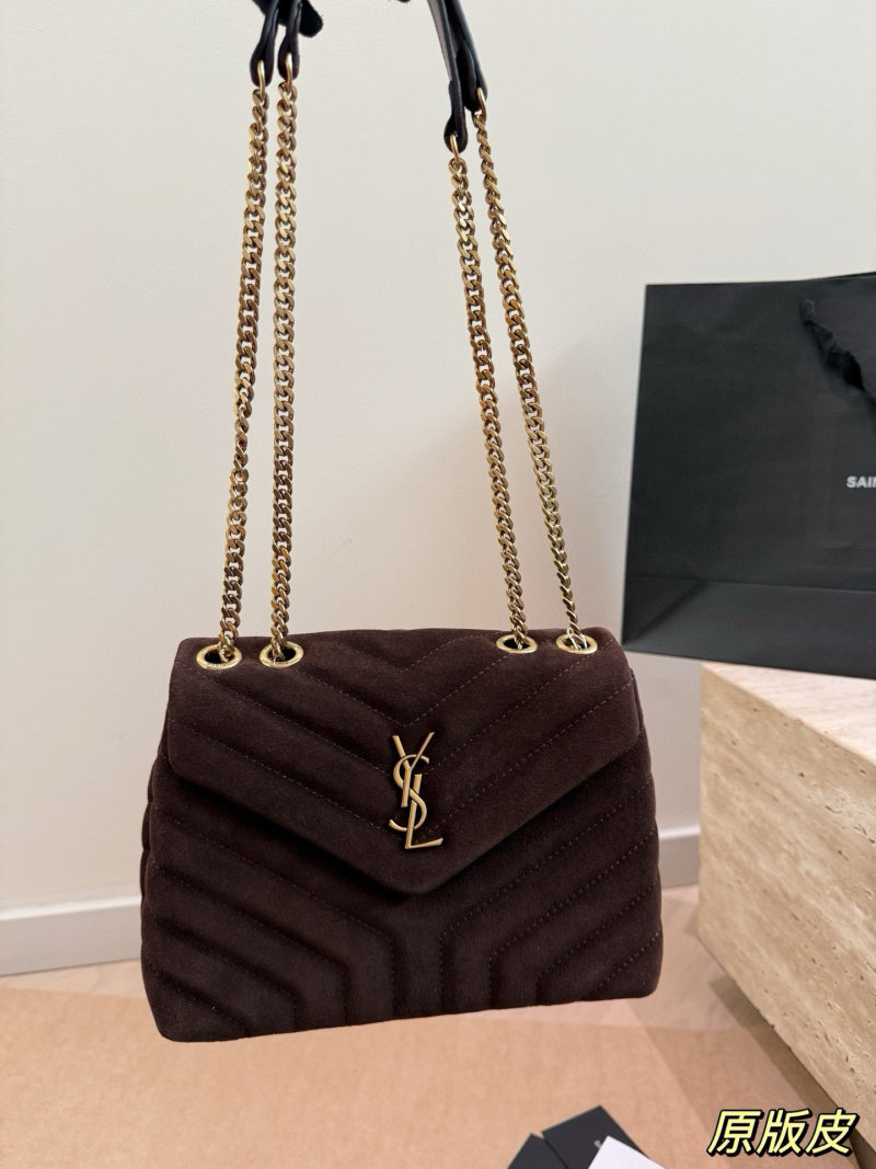 Saint Laurent LouLou Quilted Shoulder Bag - Black