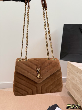 Saint Laurent LouLou Quilted Shoulder Bag - Black view 2