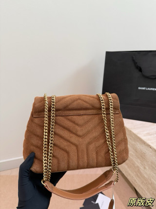 Saint Laurent LouLou Quilted Shoulder Bag - Black view 7