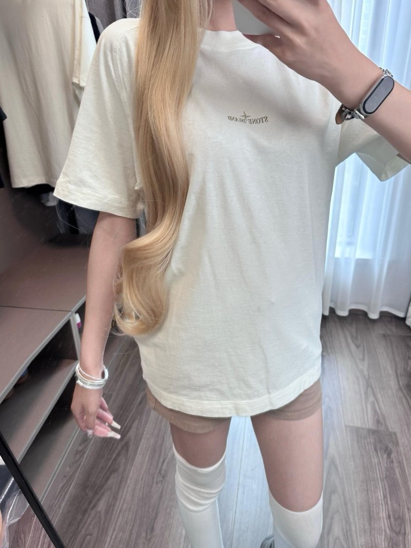 Cream Minimalist Short Sleeve T-Shirt