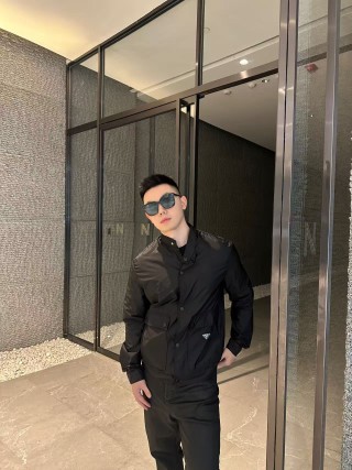 Prada Black Nylon Zip Jacket view 6