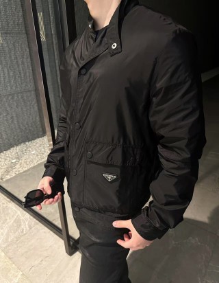 Prada Black Nylon Zip Jacket view 7