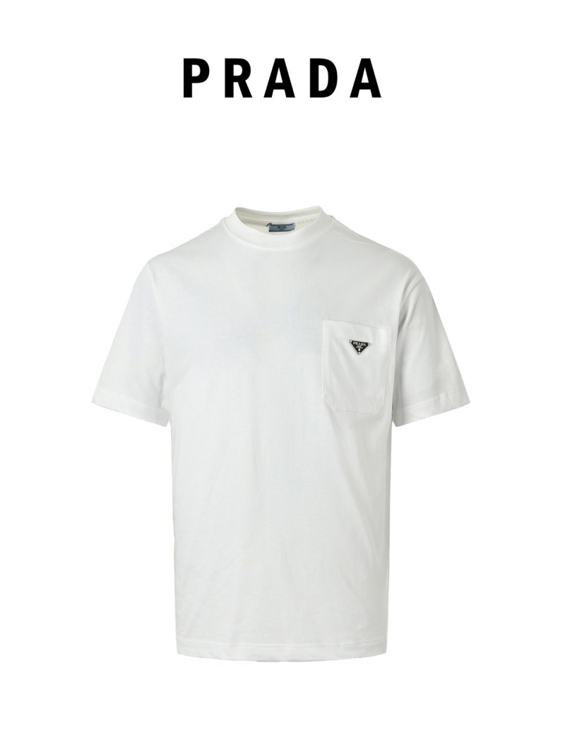White Short Sleeve T-Shirt with Chest Pocket Detail view