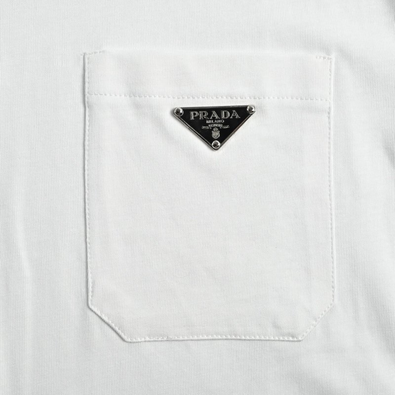 White Short Sleeve T-Shirt with Chest Pocket Detail view