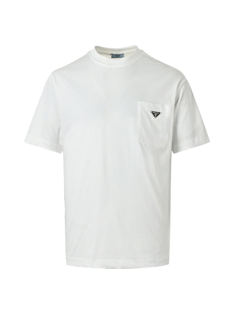 White Short Sleeve T-Shirt with Chest Pocket Detail view