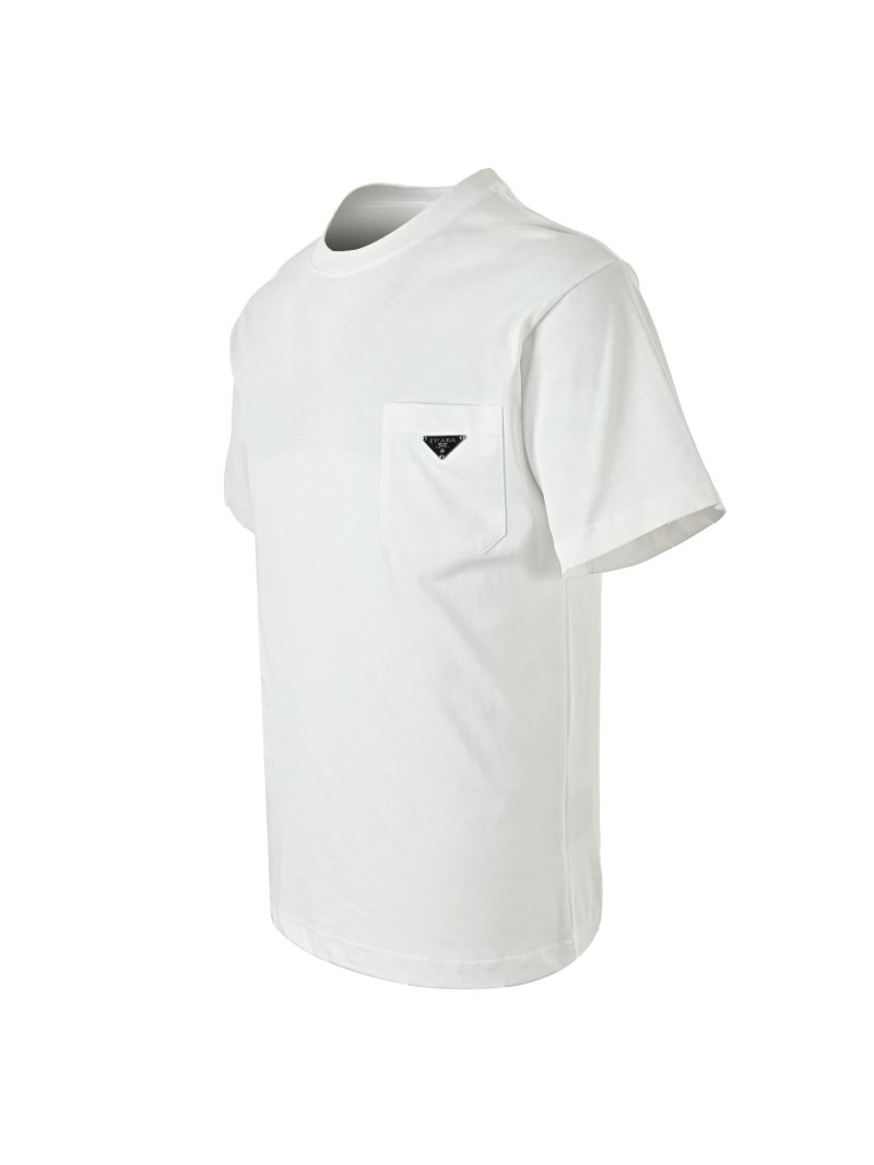 White Short Sleeve T-Shirt with Chest Pocket Detail view