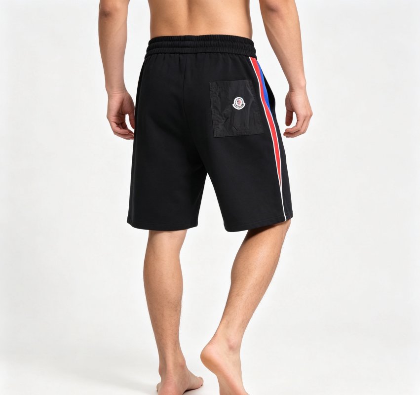 Black Polo Shirt with Striped Shorts Set view