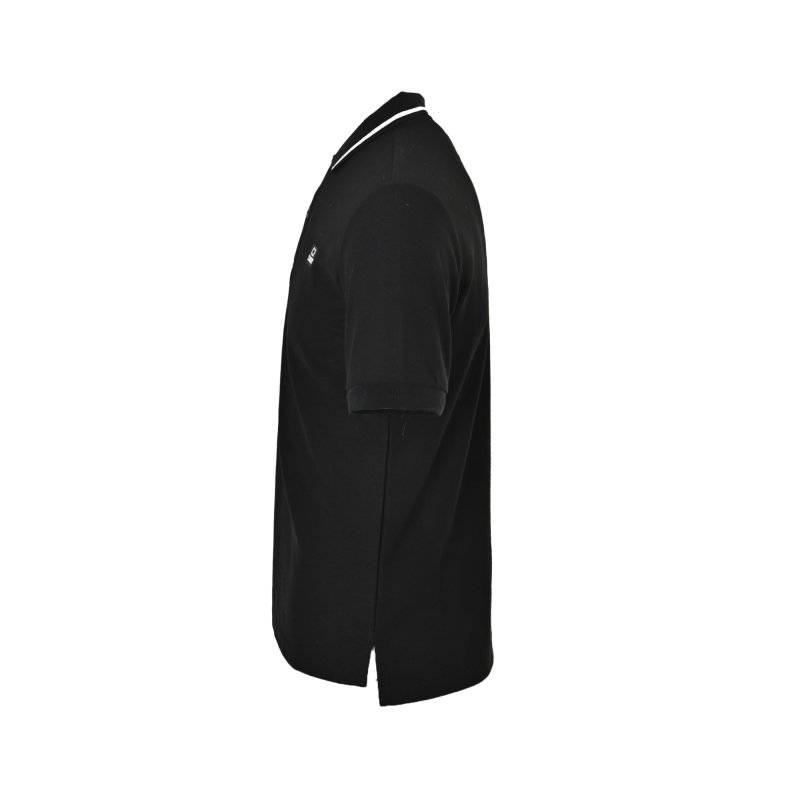 C.P. Company Black Polo Shirt with Striped Collar view