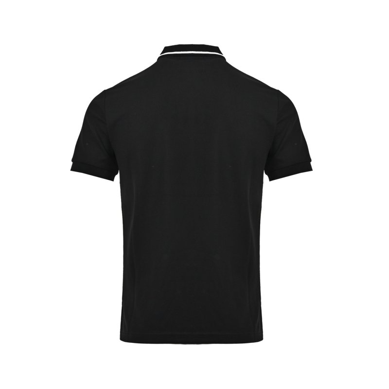 C.P. Company Black Polo Shirt with Striped Collar view