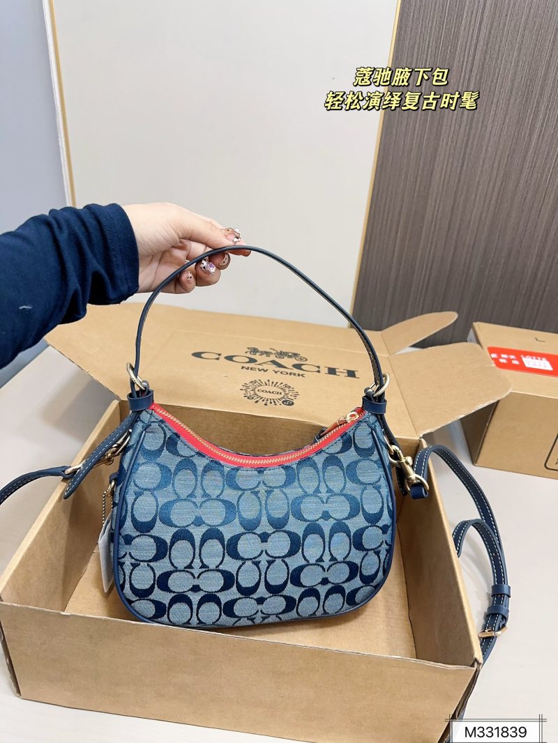 Coach Kleo Denim Signature Underarm Bag Blue view