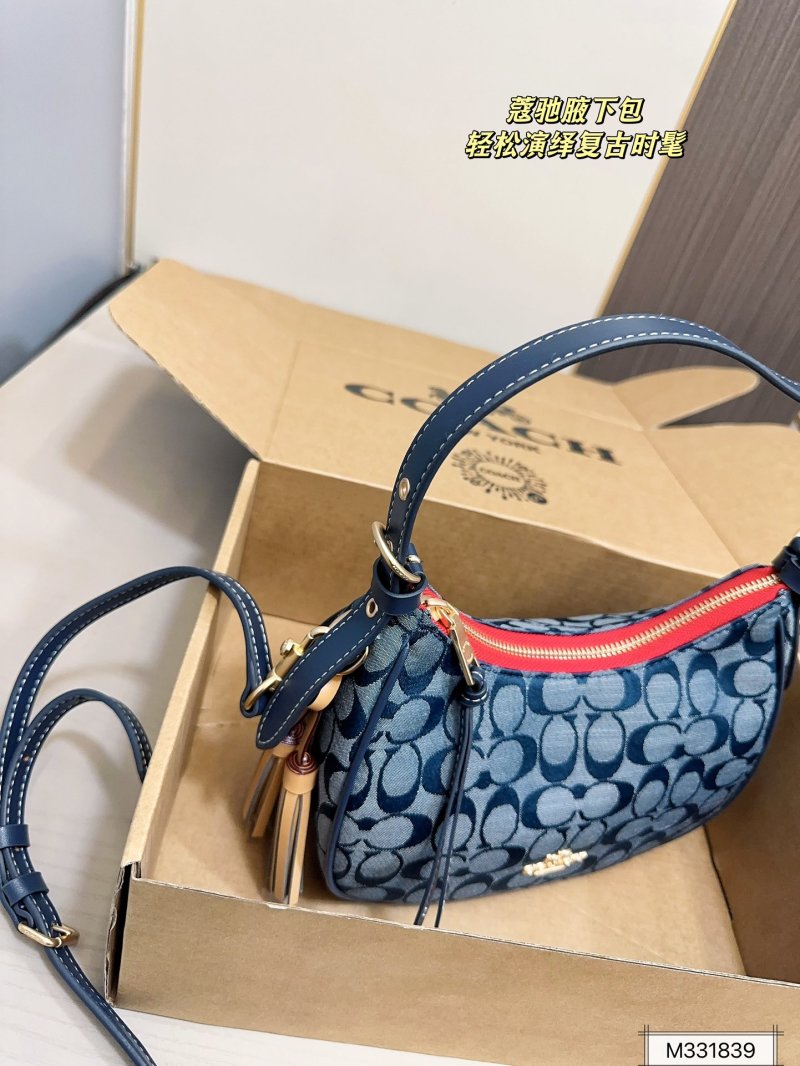 Coach Kleo Denim Signature Underarm Bag Blue view