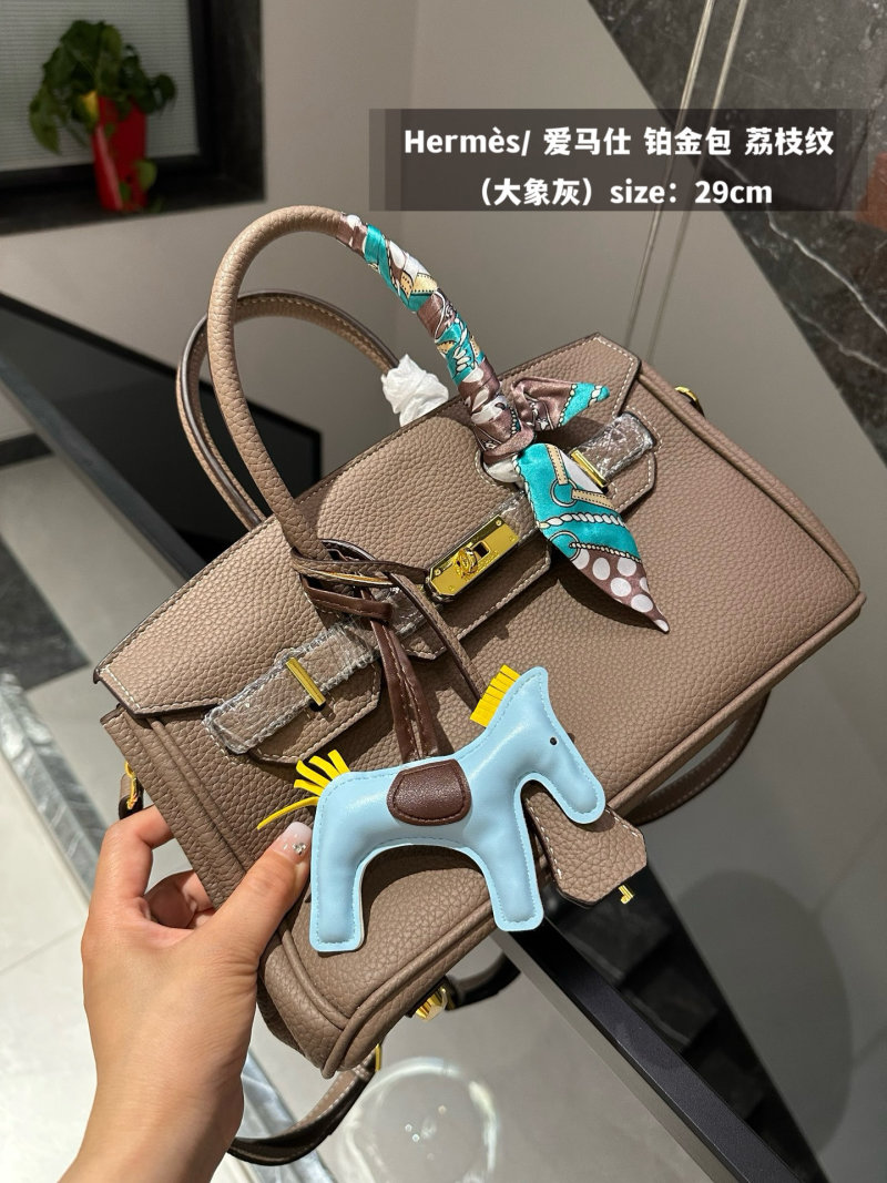 Hermès Birkin 29 Platinum Clemence Leather Bag view