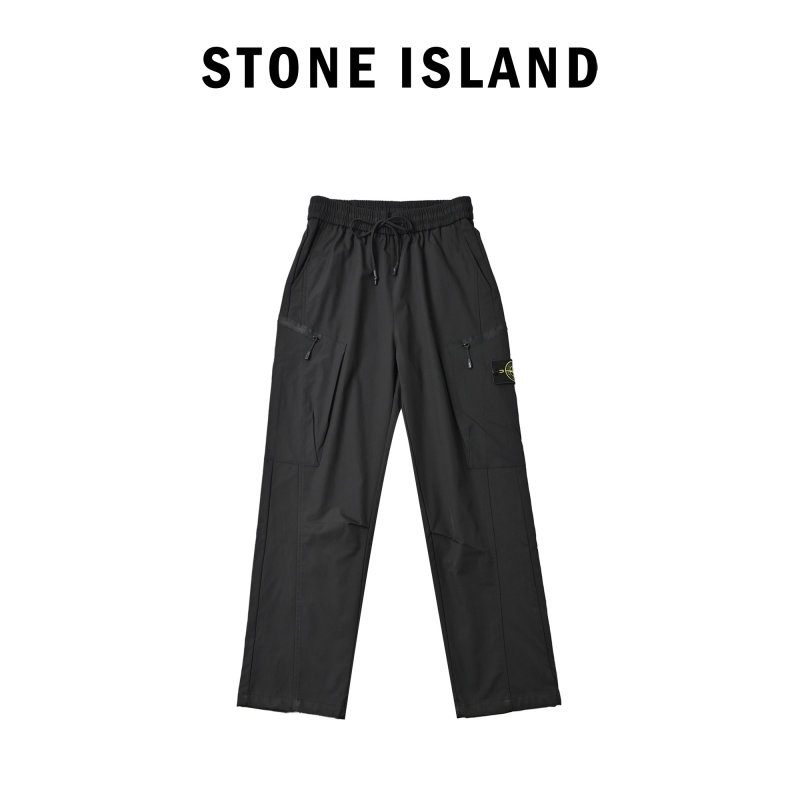 Stone Island Black Cargo Pants with Compass Badge view