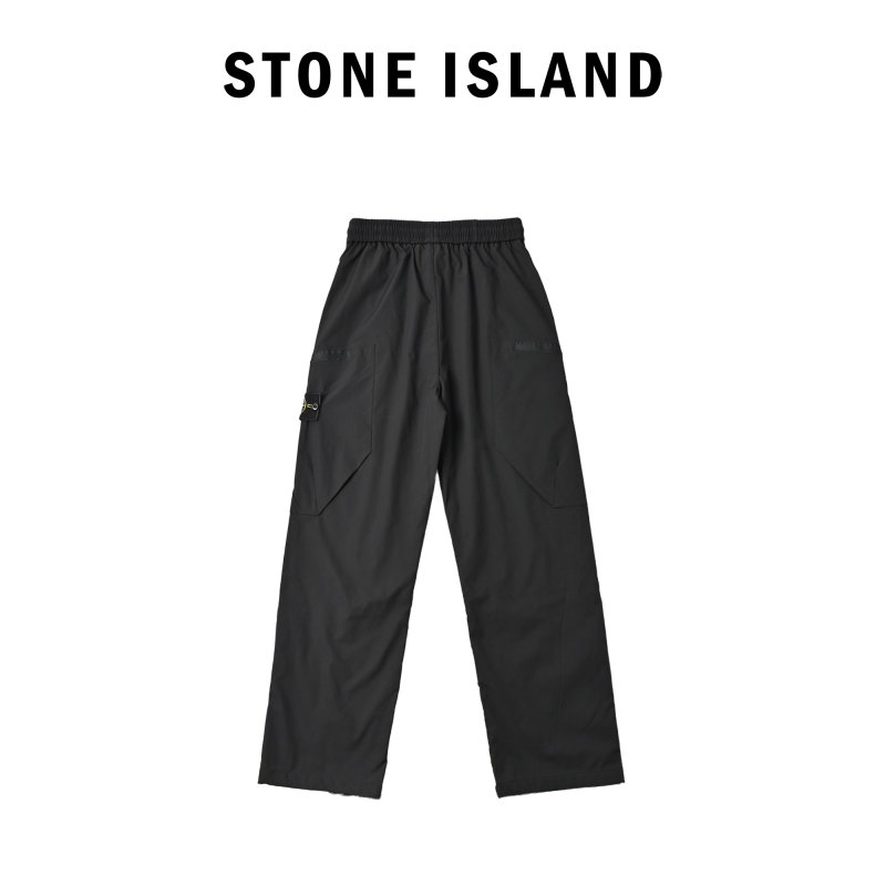 Stone Island Black Cargo Pants with Compass Badge view