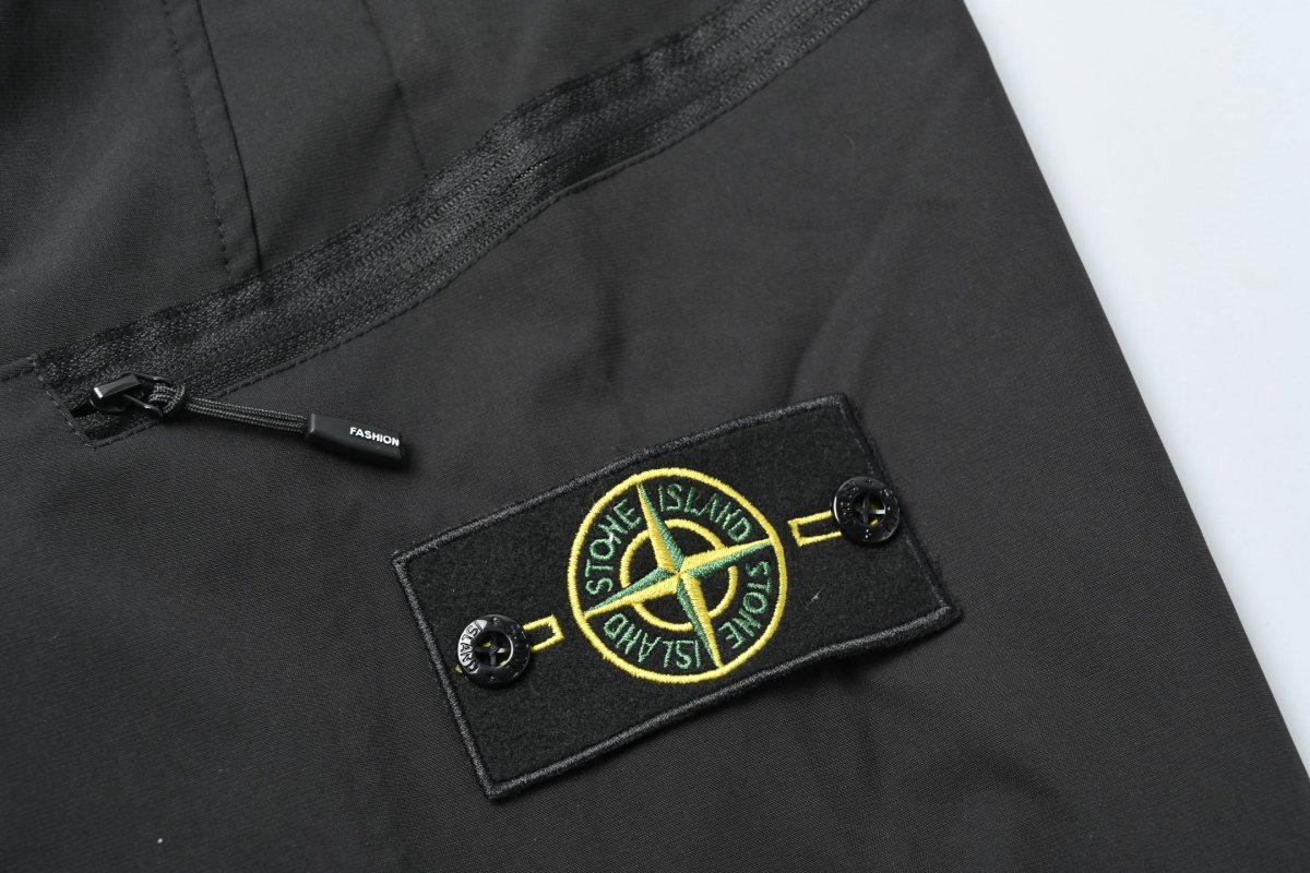 Stone Island Black Cargo Pants with Compass Badge view