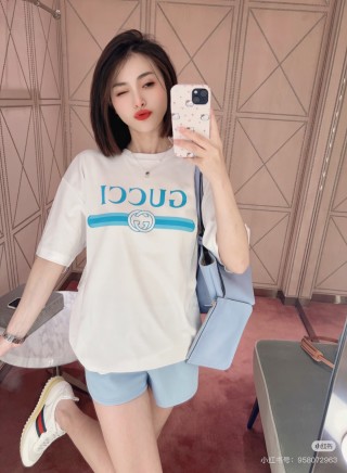 Gucci Logo Print White T-Shirt view 5