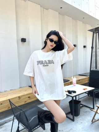 Prada Milano White Oversized T-Shirt view 3