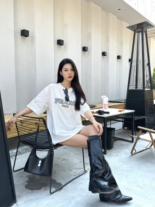 Prada Milano White Oversized T-Shirt view 4
