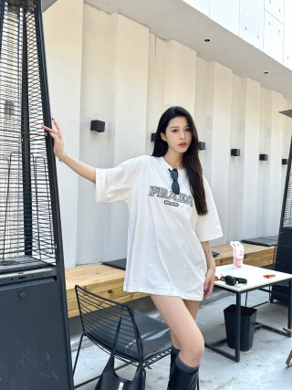 Prada Milano White Oversized T-Shirt view 5