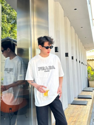 Prada Milano White Oversized T-Shirt view 7