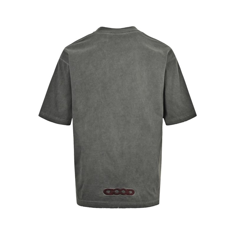 Vintage Washed Black Graphic Print T-Shirt view