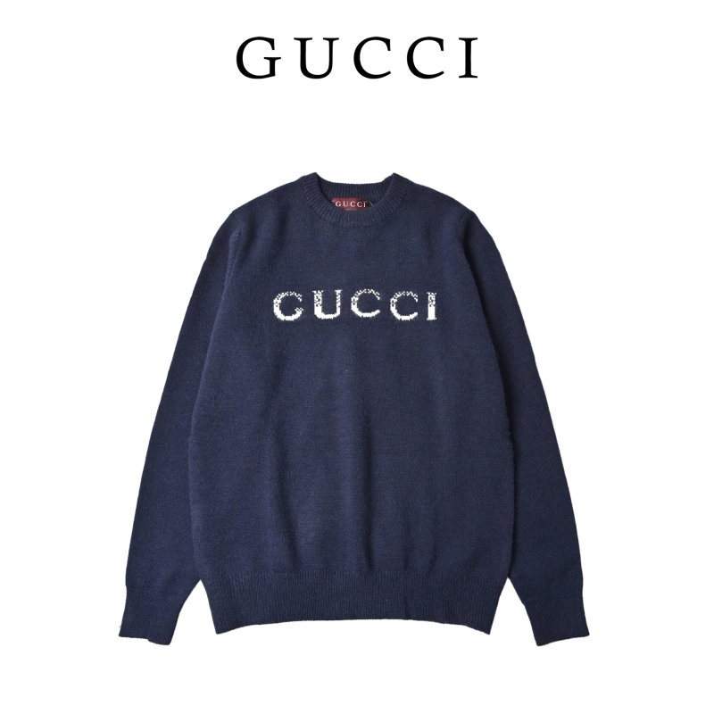 Gucci Navy Logo Crewneck Sweatshirt view