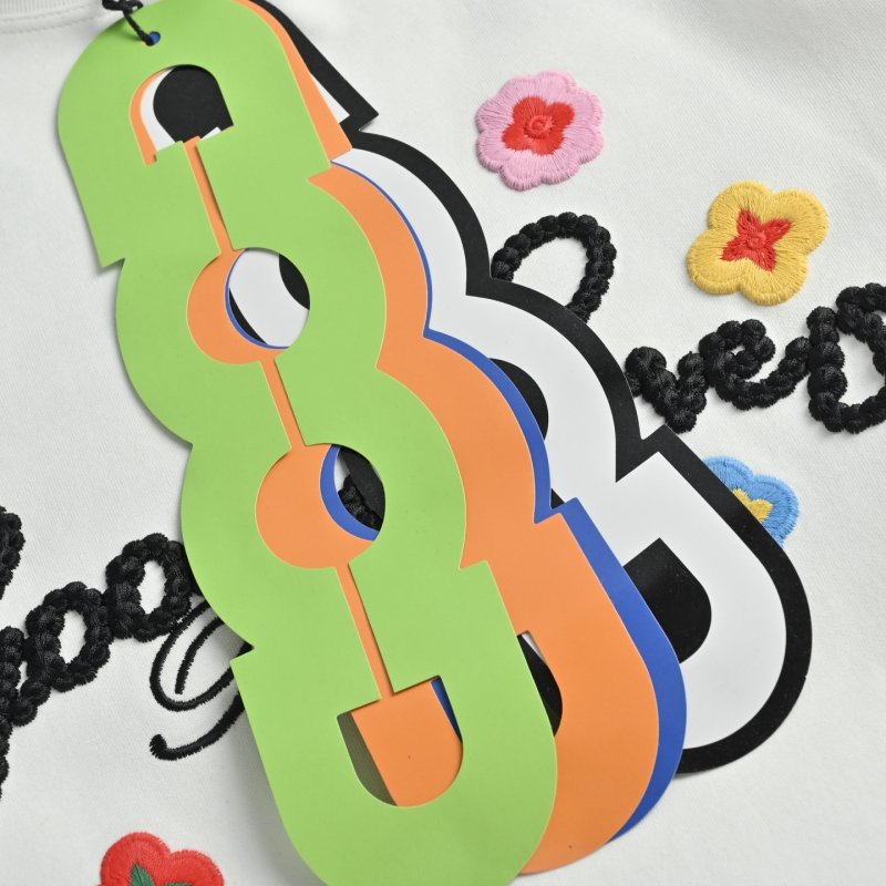 Good Loves Brand White Long Sleeve T-Shirt with Colorful Embroidery view