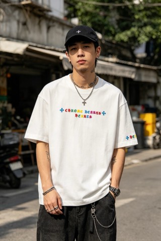 Chrome Hearts Colorful Logo White T-Shirt