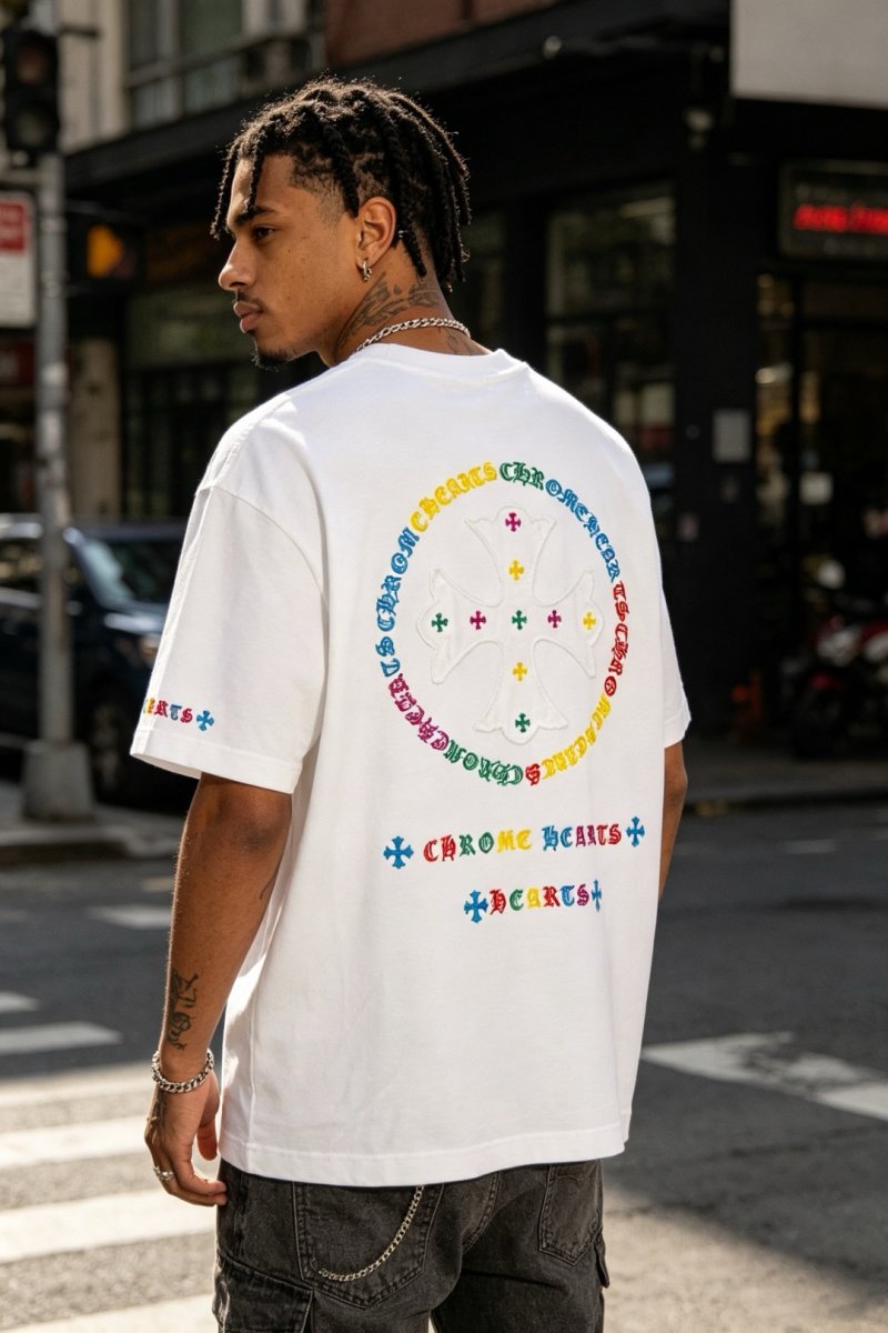Chrome Hearts Colorful Logo White T-Shirt view