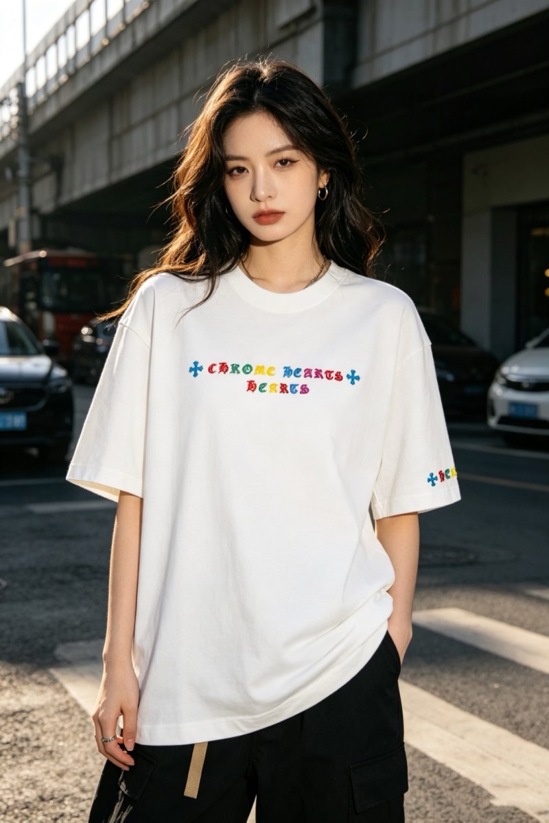 Chrome Hearts Colorful Logo White T-Shirt view