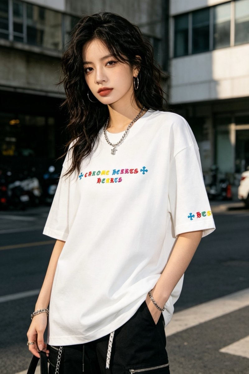 Chrome Hearts Colorful Logo White T-Shirt view