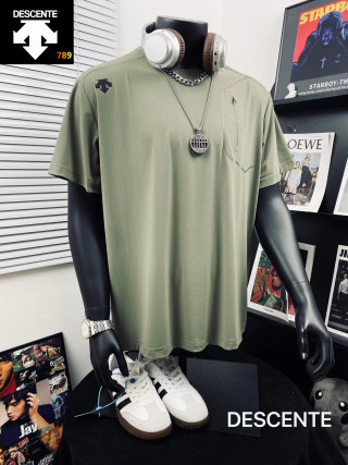 Descente 3D Embroidered Ice Silk Casual T-Shirt Sage Green