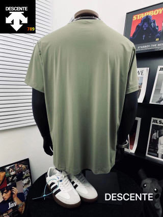 Descente 3D Embroidered Ice Silk Casual T-Shirt Sage Green view 3