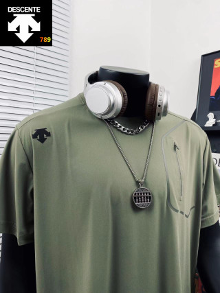 Descente 3D Embroidered Ice Silk Casual T-Shirt Sage Green view 8
