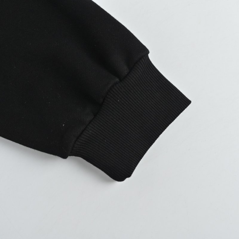 Burberry Black Crew Neck Sweatshirt with Striped Collar view