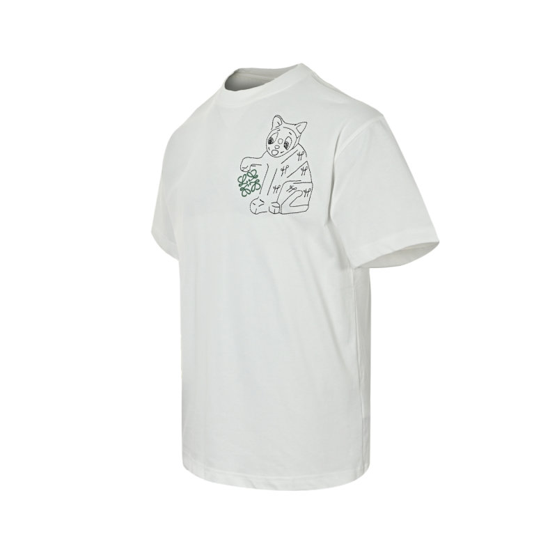 Cream Graphic Dog Print Short Sleeve T-Shirt view