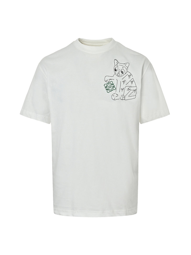 Cream Graphic Dog Print Short Sleeve T-Shirt view