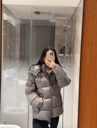 Puffy Grey Down Jacket – Warm Winter Coat view 2