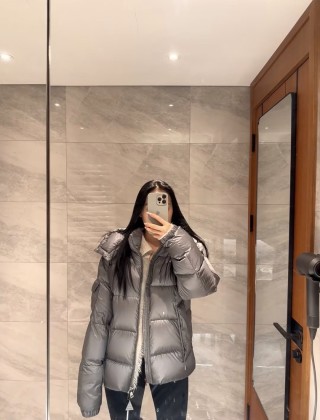 Puffy Grey Down Jacket – Warm Winter Coat view 3