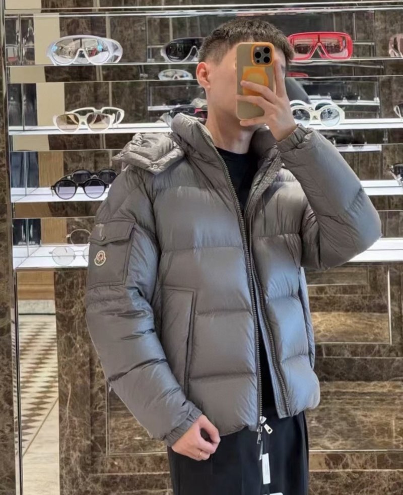 Puffy Grey Down Jacket – Warm Winter Coat view
