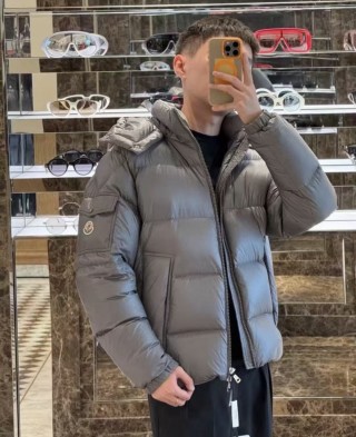 Puffy Grey Down Jacket – Warm Winter Coat view 5