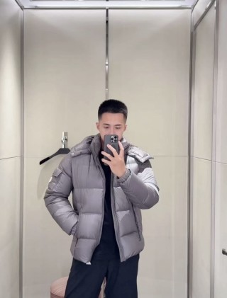 Puffy Grey Down Jacket – Warm Winter Coat view 8