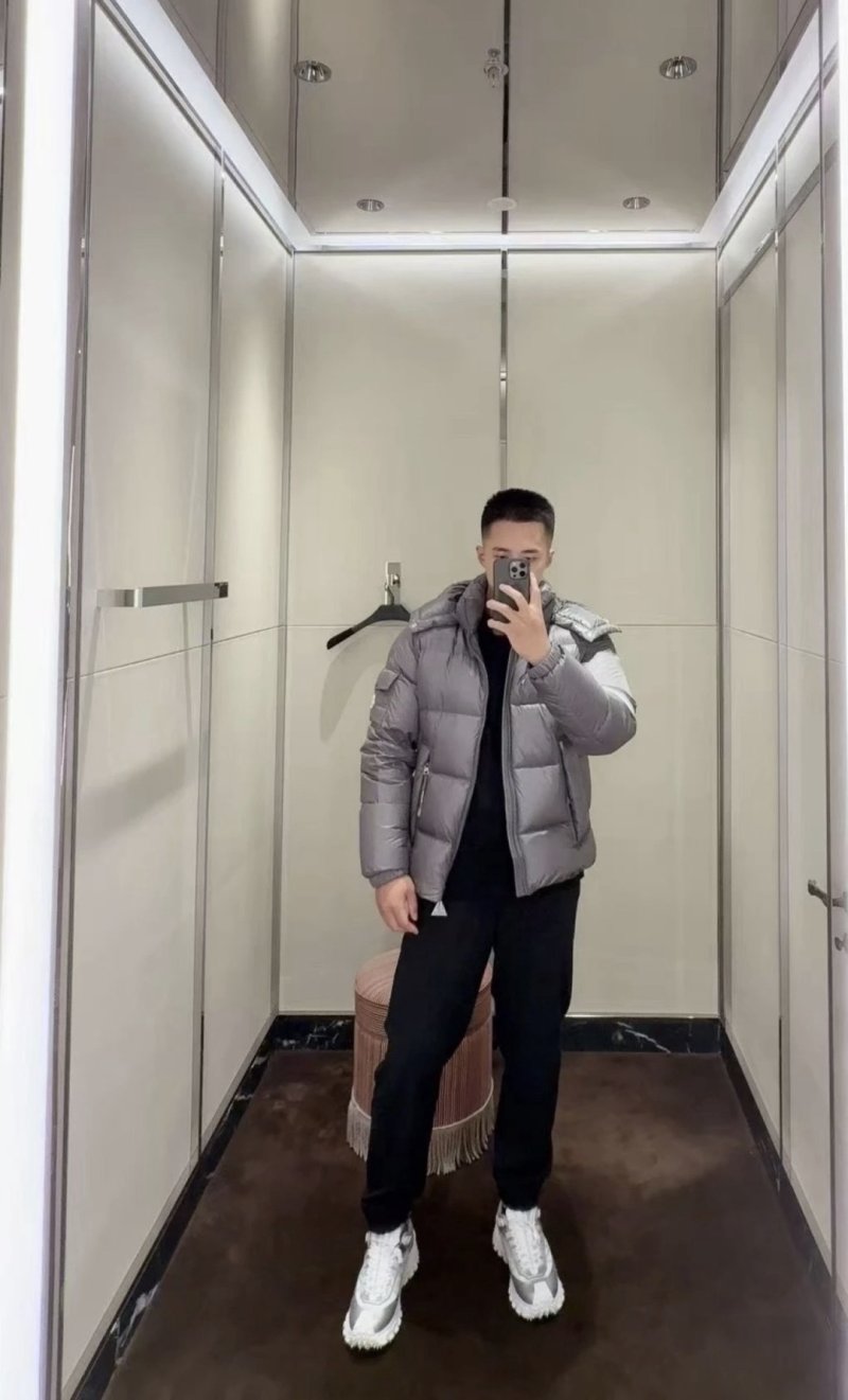 Puffy Grey Down Jacket – Warm Winter Coat view