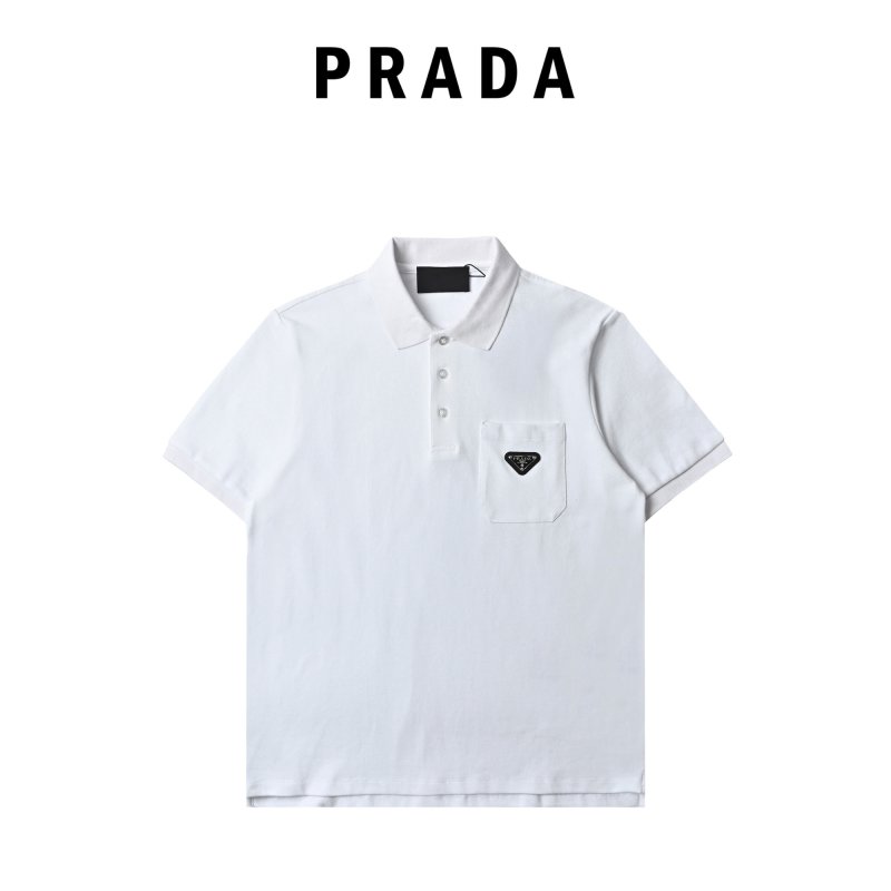 Prada White Short-Sleeve Polo Shirt view