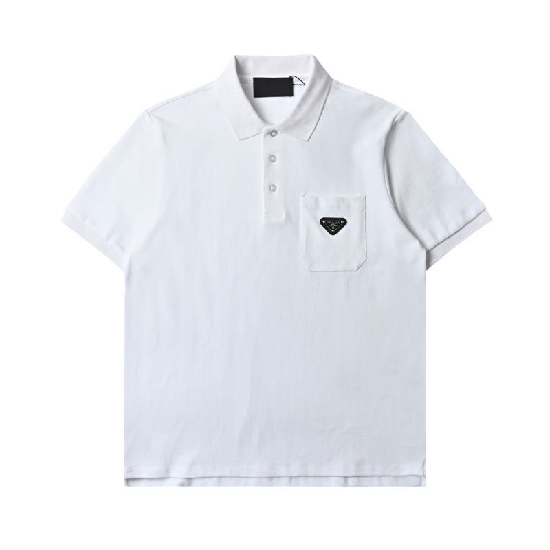 Prada White Short-Sleeve Polo Shirt view