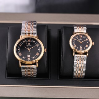 Omega Quartz Date Window Silver Dial Steel Watch view 3