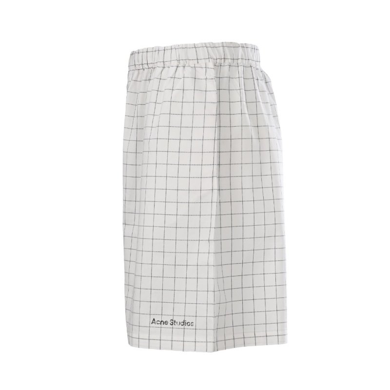 Acne Studios White Grid Check Shorts view