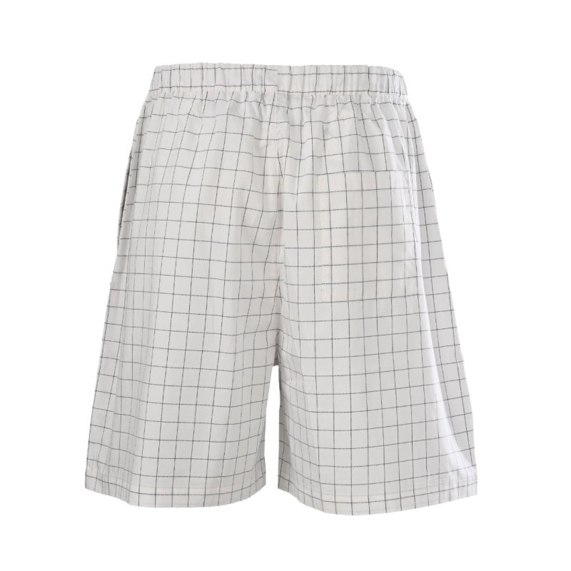 Acne Studios White Grid Check Shorts view