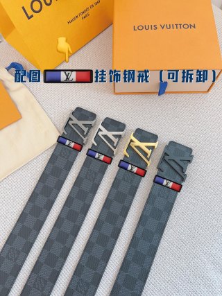 Louis Vuitton Damier Graphite LV Buckle Belt - Black view 6